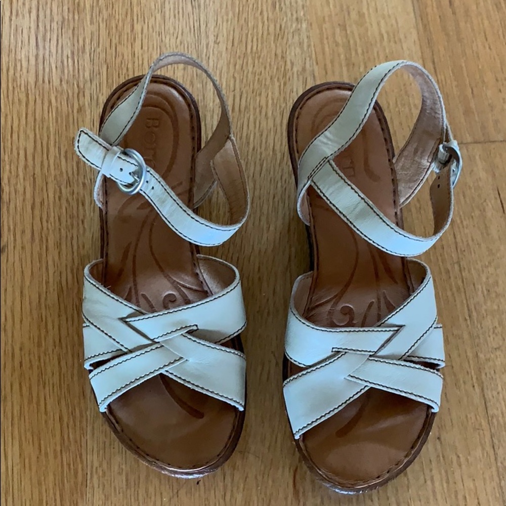 Born Off-White, Almost Olive-Colored Sandals